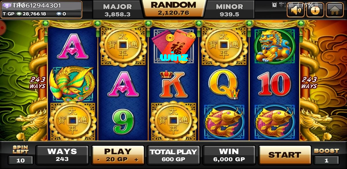winz casino presented on mobile device in Pakistan with slots and live games